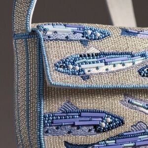 NWT Anthropologie Fiona Beaded Bag Sardine Fish Design Viral Purse Summer
2025